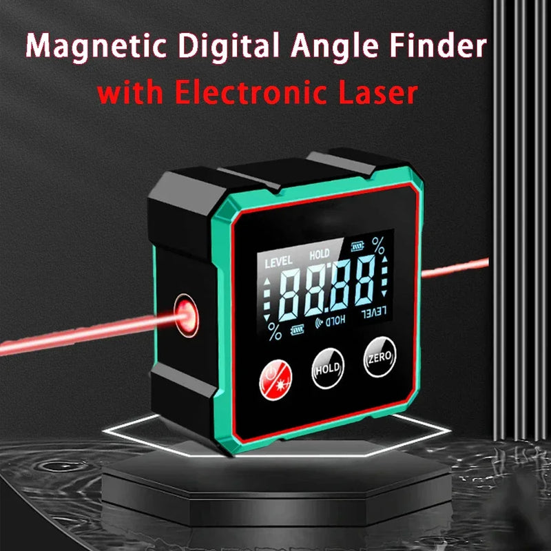 Magnetic Digital Angle Finder with Laser Level