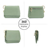 Genuine Leather Tri-Fold Wallet with Coin Pocket & Keychain