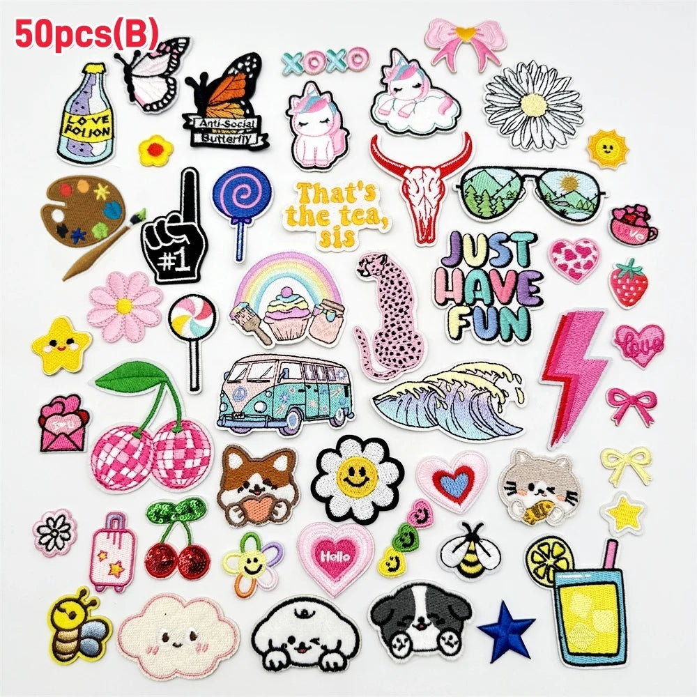 Assorted Cartoon Embroidery Patches for DIY Clothing and Accessories