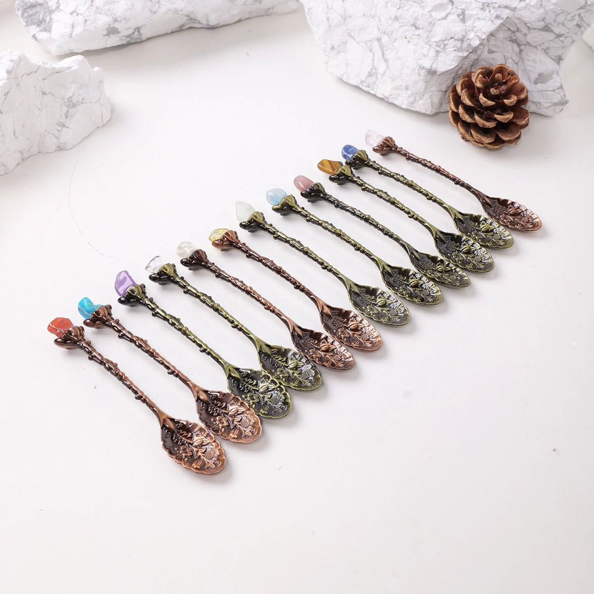 Natural Crystal Raw Stone Spoon for Meditation and Energy Work