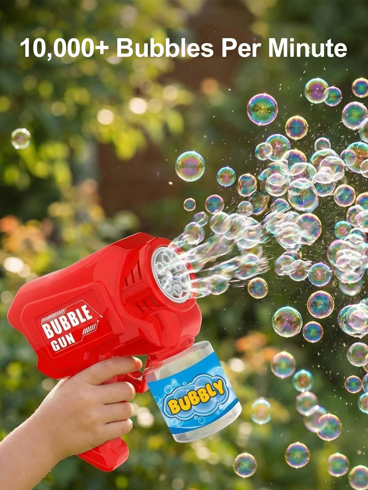 Automatic Bubble Gun for Kids – No Batteries Needed