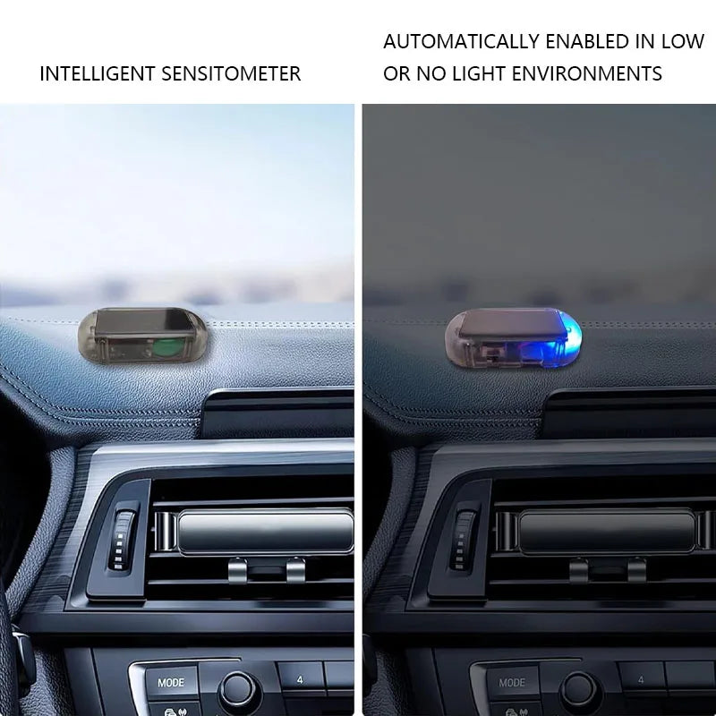 Solar Powered Simulated Car Alarm LED Light