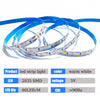 A roll of warm white LED strip light with 2835 SMD LEDs and 5V voltage for various applications.