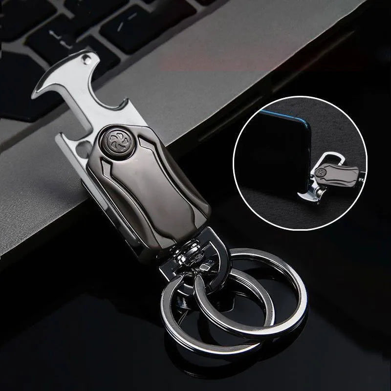 Multifunctional Zinc Alloy Keychain with Bottle Opener