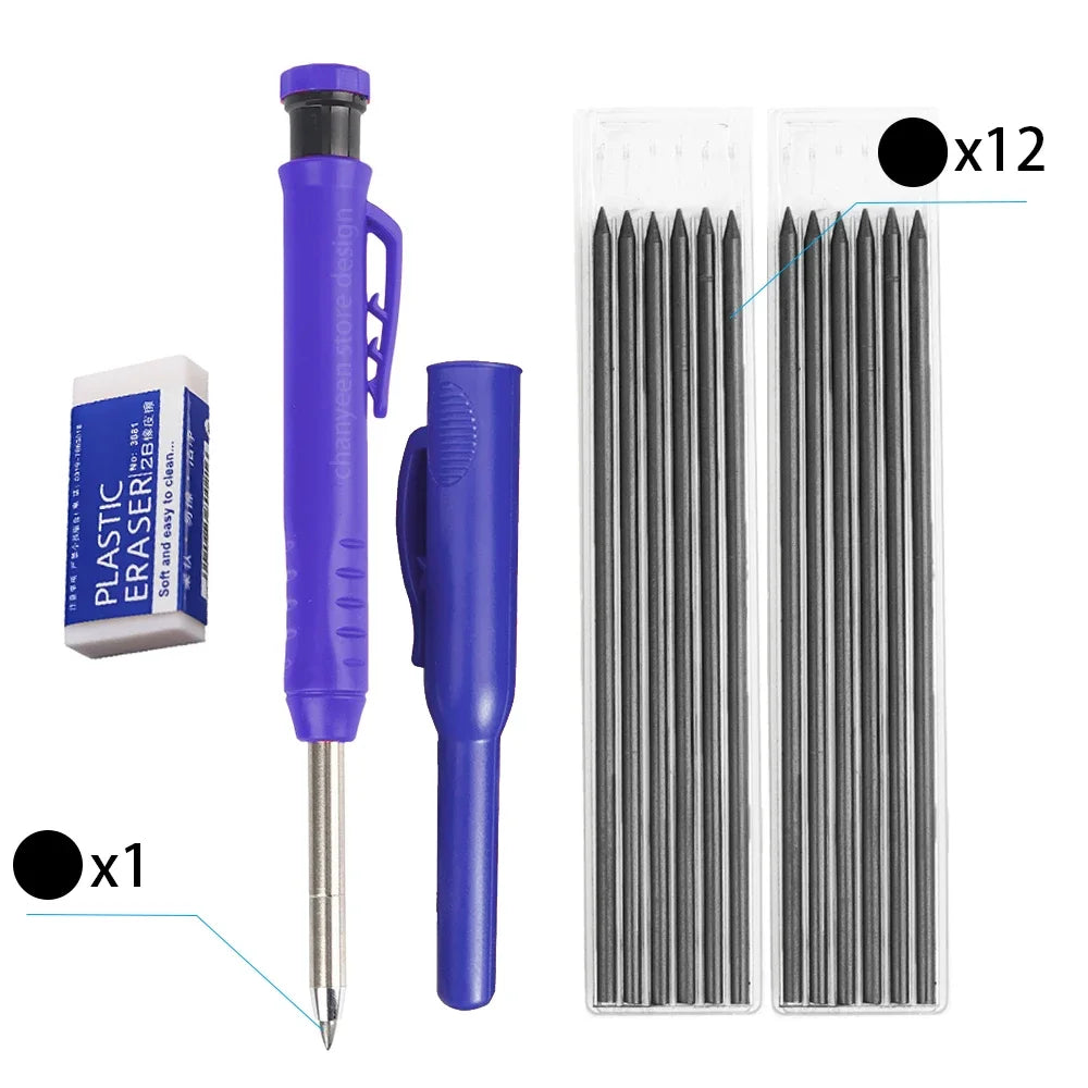 Precision Carpenter's Mechanical Pencil with Integrated Sharpener