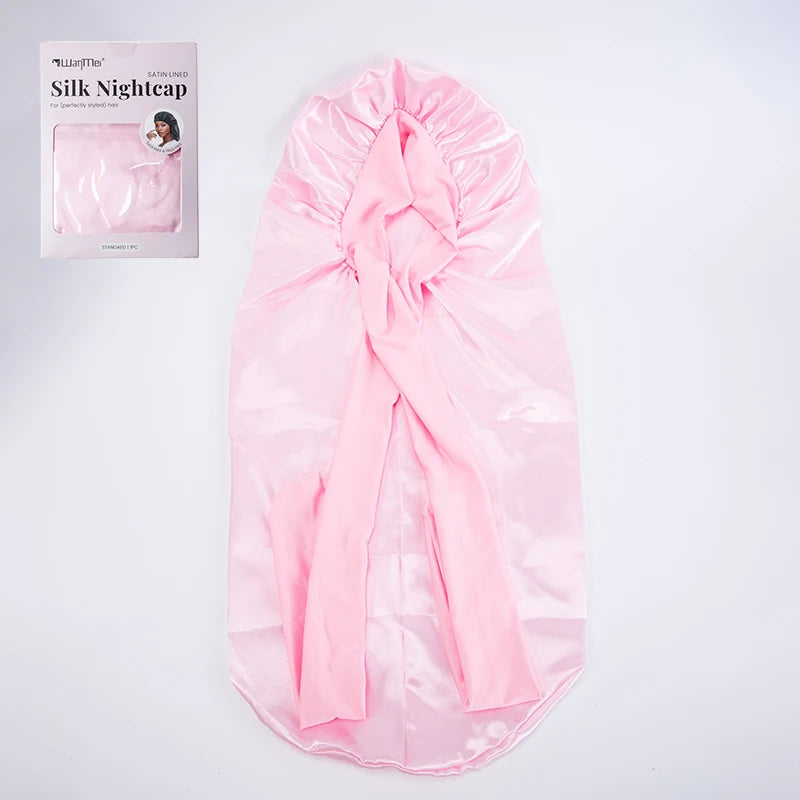 Satin-Lined Wide Shower Cap with Adjustable Fit