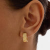 Chunky Gold-Plated Hoop Huggie Earrings