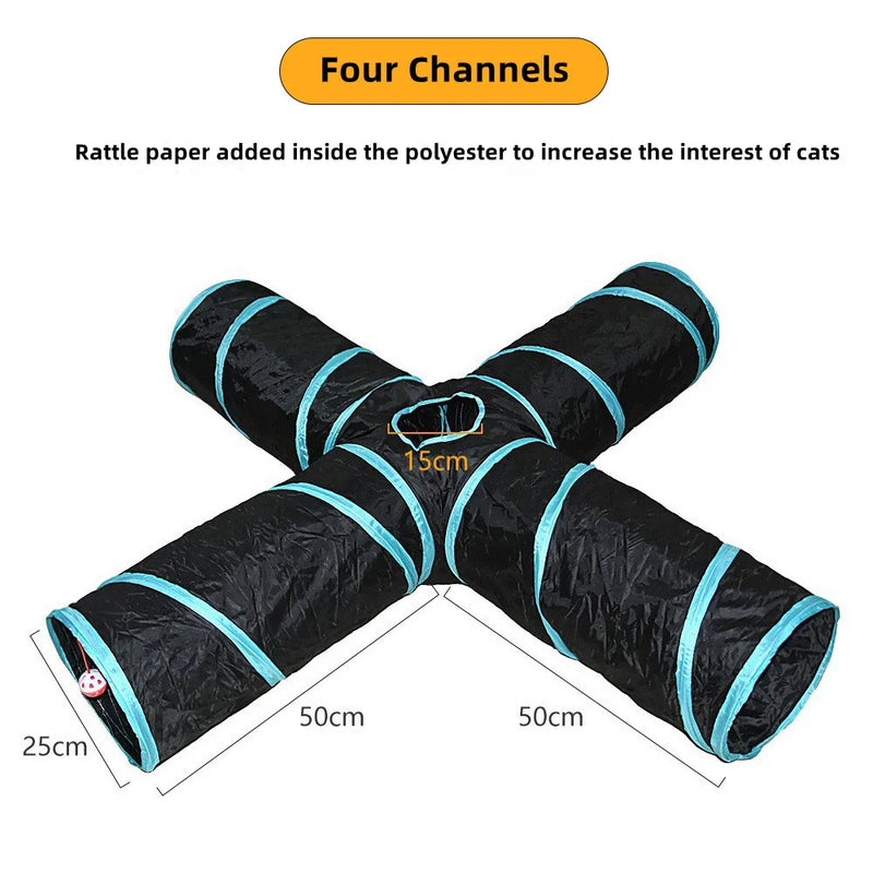 Foldable S-Shaped Cat Play Tunnel