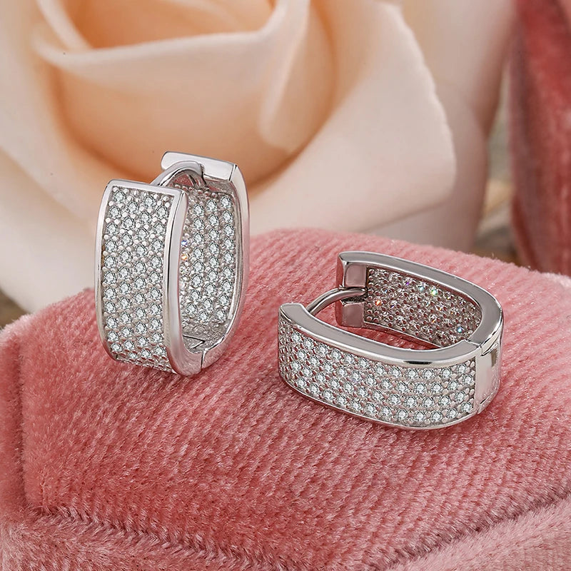 14K Silver Diamond Accent Stud Earrings