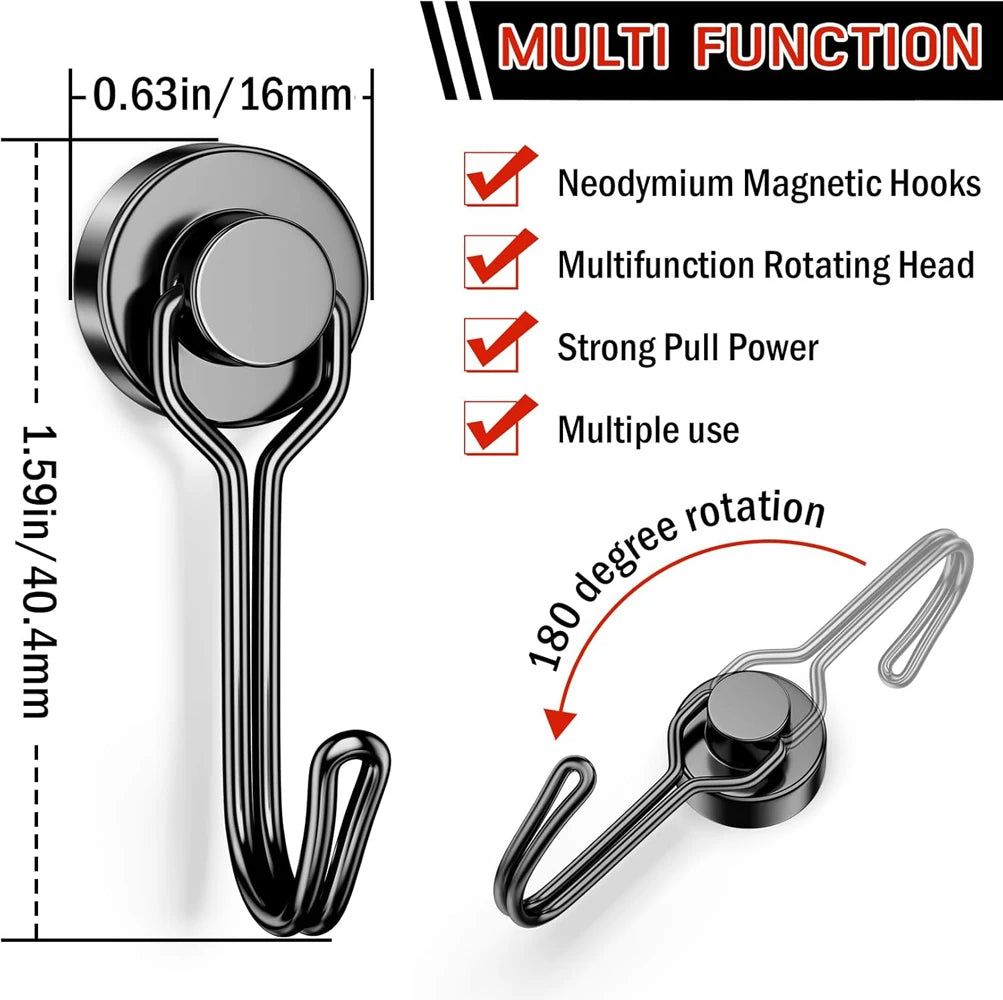 Heavy Duty Magnetic Swivel Hooks with Neodymium Magnet