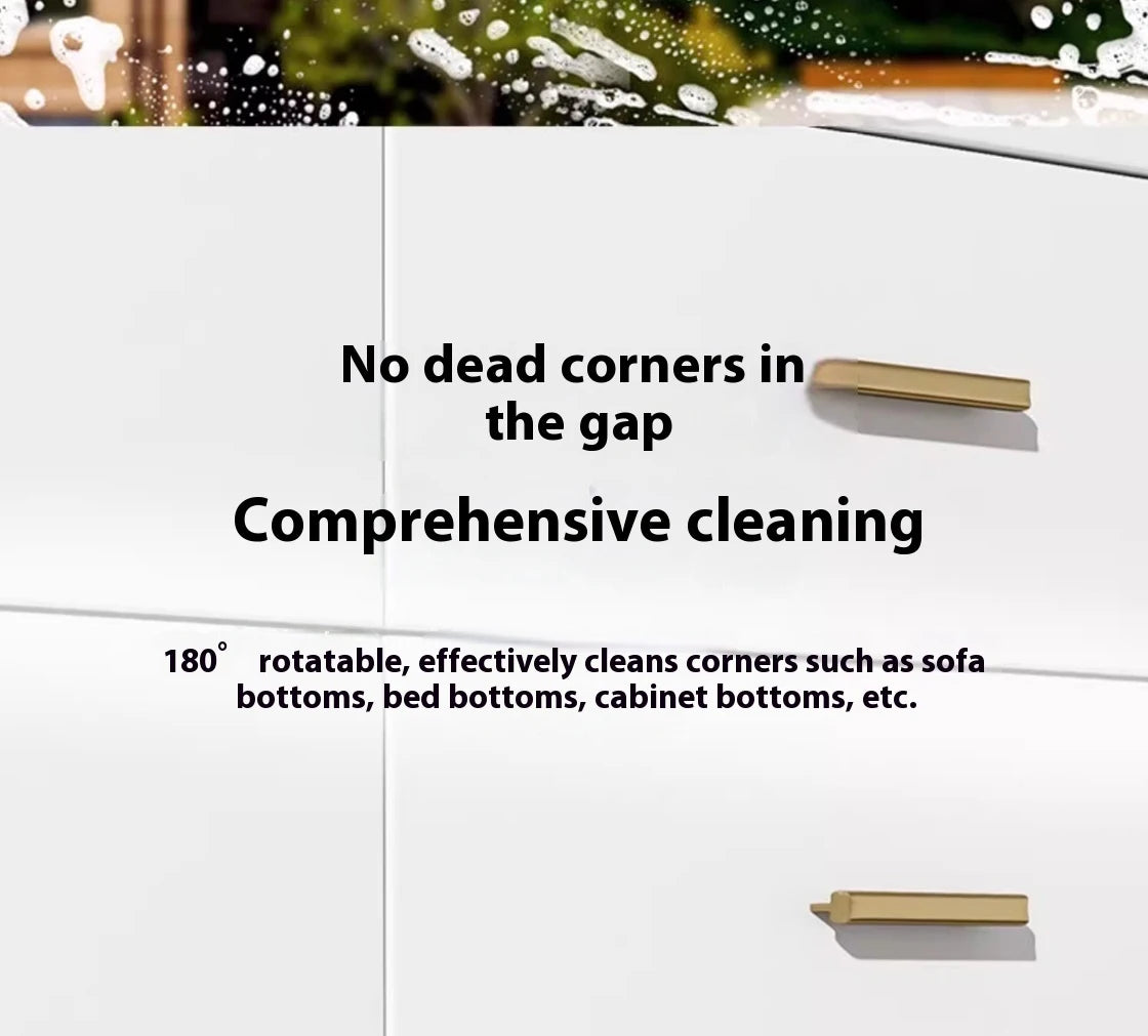 A close-up of a gold silicone scraper used for cleaning corners and gaps in surfaces.