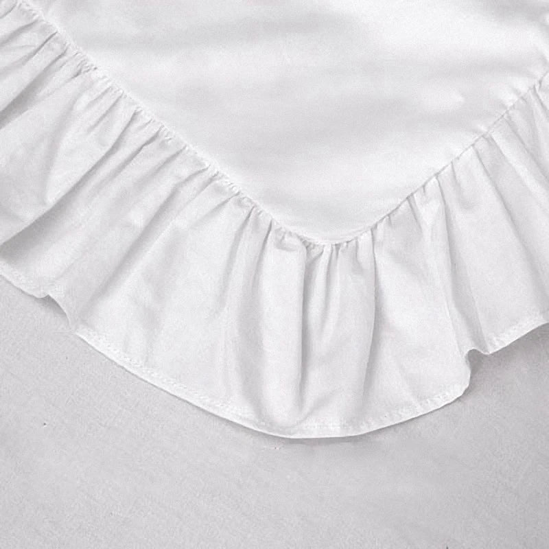 Ruffled Cotton Pillowcase with Elegant Ruffle Trim