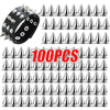 A large quantity of silver zinc alloy cone studs and spikes for DIY clothing and accessories