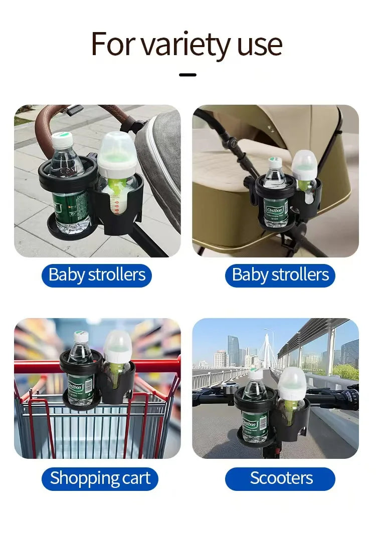 2-in-1 Rotating Cup and Phone Holder for Strollers