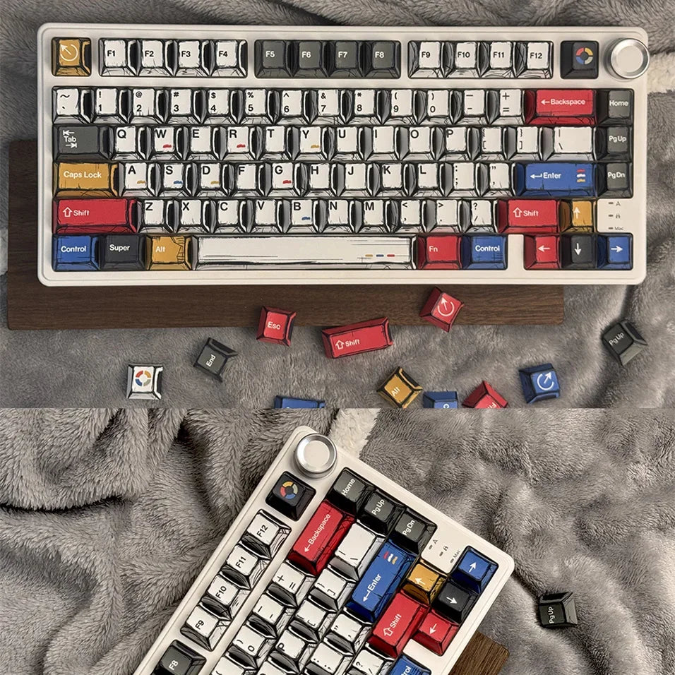Comic Manga Keycaps Set – Cherry Profile PBT for Mechanical Keyboards