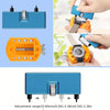 A complete watch repair kit showing blue and orange tools for precision watch repair.