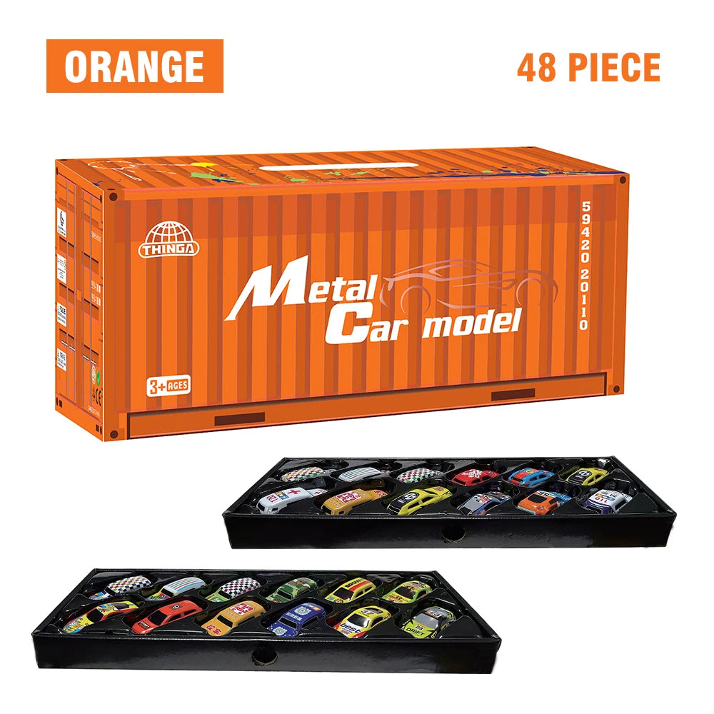 48-Piece Die-Cast Racing Car Set with Storage Case