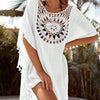 Sunflower Print Knitted Beach Tunic with Fringe
