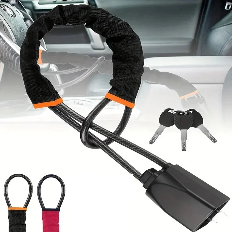 Universal Adjustable Steering Wheel Lock for Car Theft Prevention