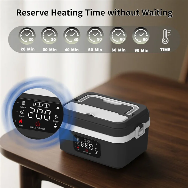 Cordless Heated Lunch Box with Rechargeable Battery