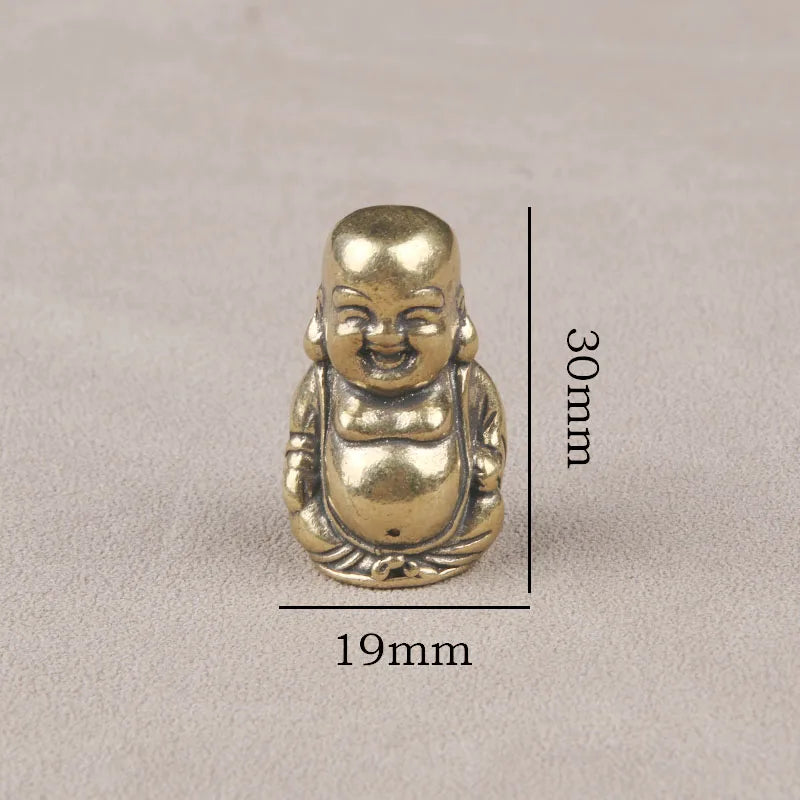 Vintage Brass Maitreya Buddha Desk Ornament