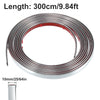 A coil of chrome car door edge guard trim strip with a length of 300cm or 9.84ft.