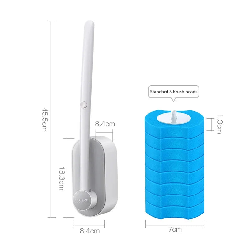 Reusable Toilet Cleaning Brush Set