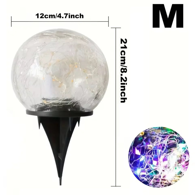 Solar-Powered Cracked Glass Globe Light