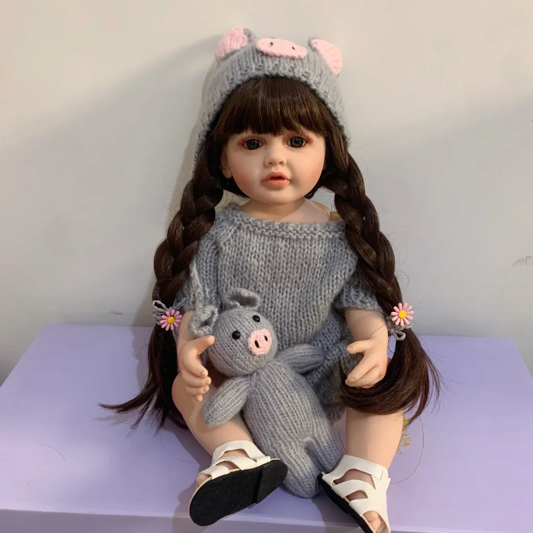 Lifelike Reborn Baby Girl Doll with Soft Silicone Body