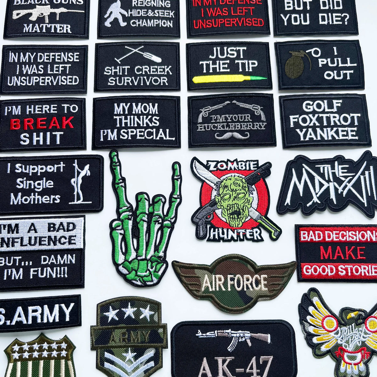 Tactical Military Iron-On Patch with Slogan – Embroidered Badge for DIY Clothing