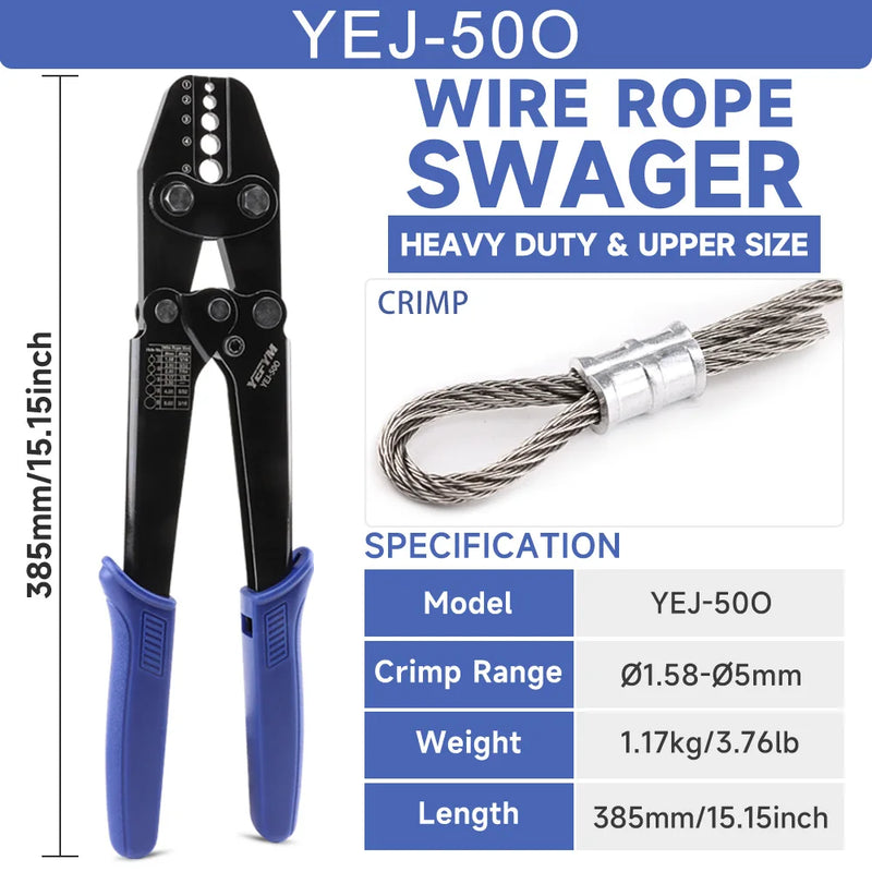 Wire Rope Crimping Tool for Aluminum Oval Sleeves