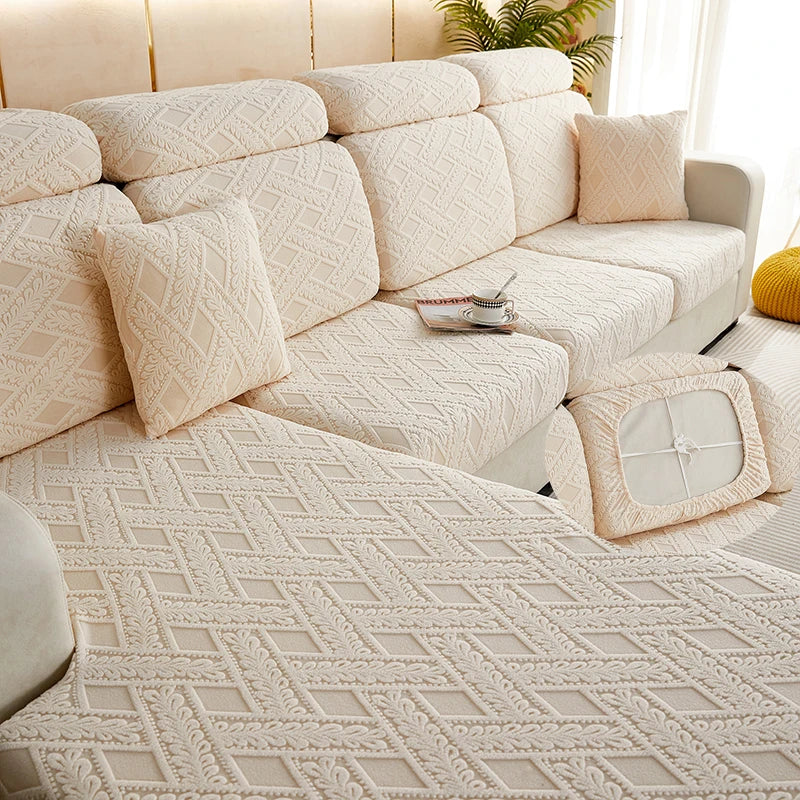 Jacquard Plush Sofa Cover