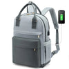Women's Nylon Waterproof Casual Backpack with USB Port, Fits 15.6 Inch Laptop