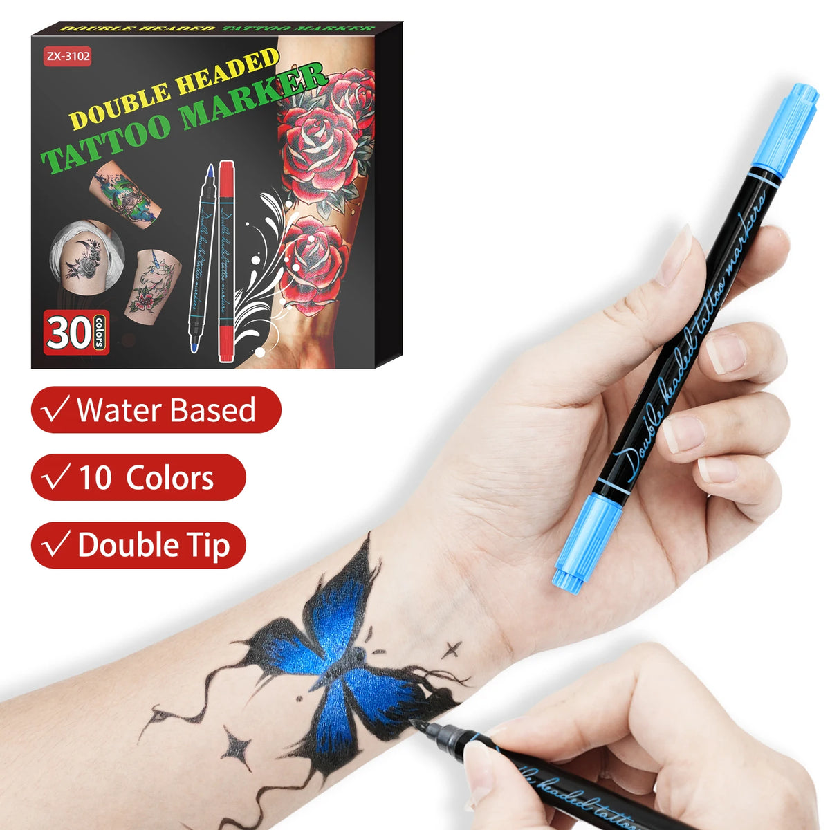 Professional Temporary Tattoo Markers Kit