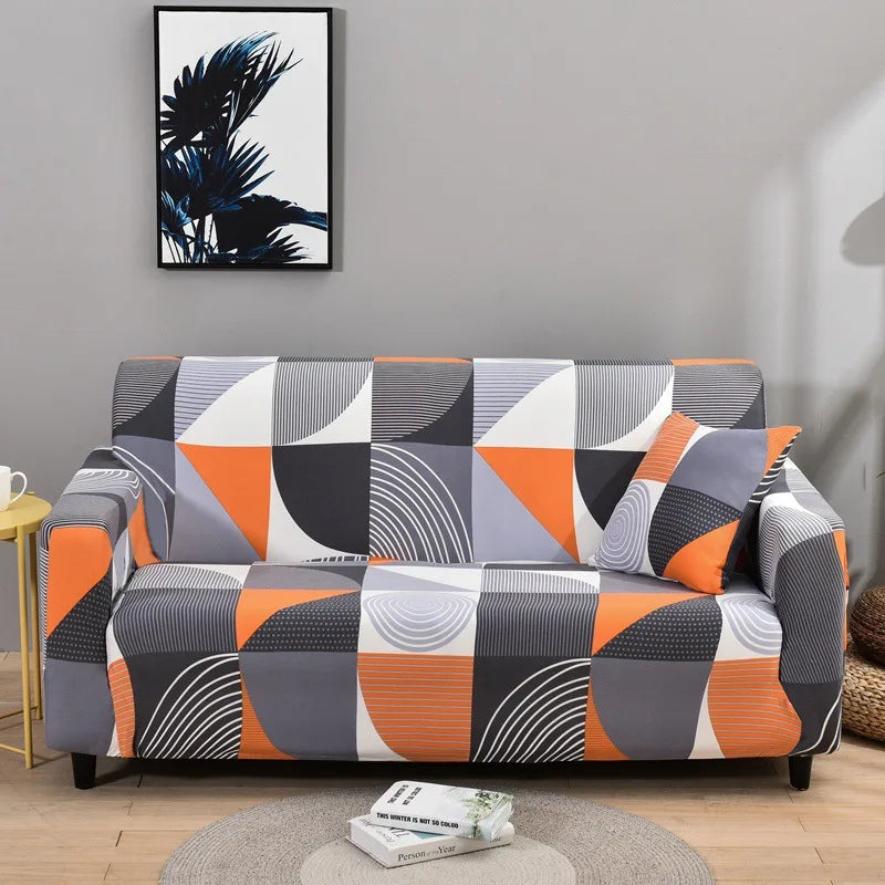 Floral Print Stretch Sofa Cover with Elastic Edge