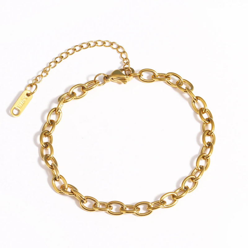 Gold-Plated Stainless Steel Link Bracelet