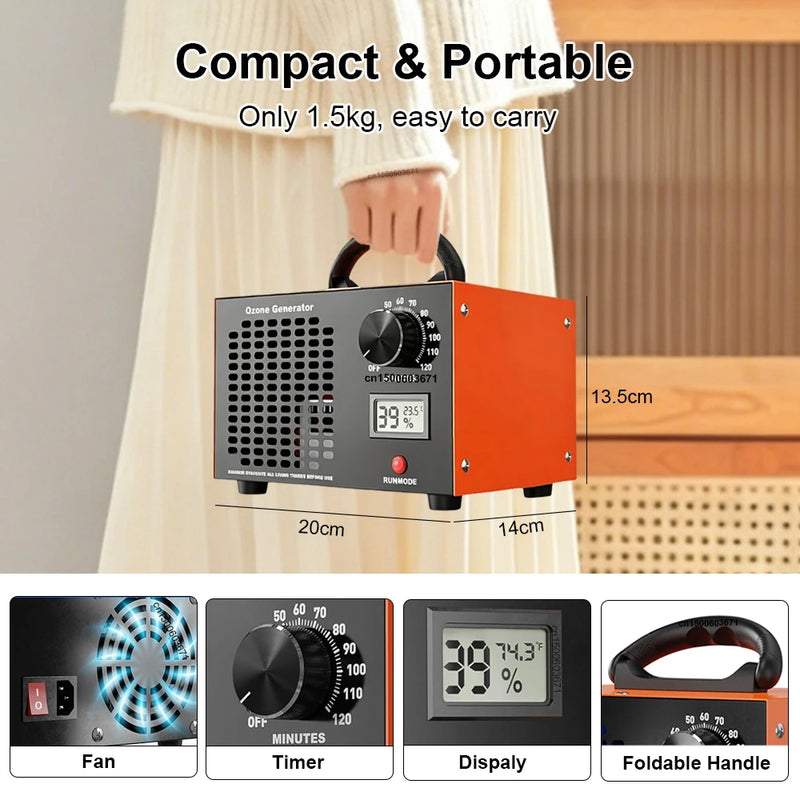 High-Capacity Ozone Air Purifier with Timer