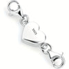 Silver heart-shaped magnetic clasp for necklaces and bracelets