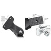 A universal aluminum alloy bicycle kickstand with various mounting options and dimensions shown.