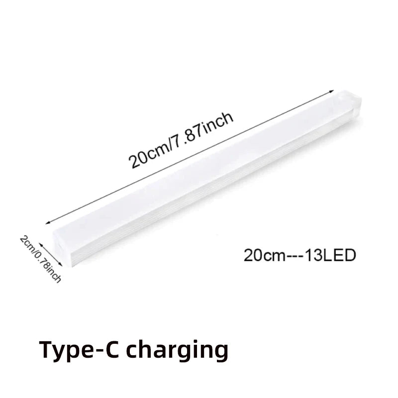 White LED light strip with Type-C charging cable, measuring 20cm long.