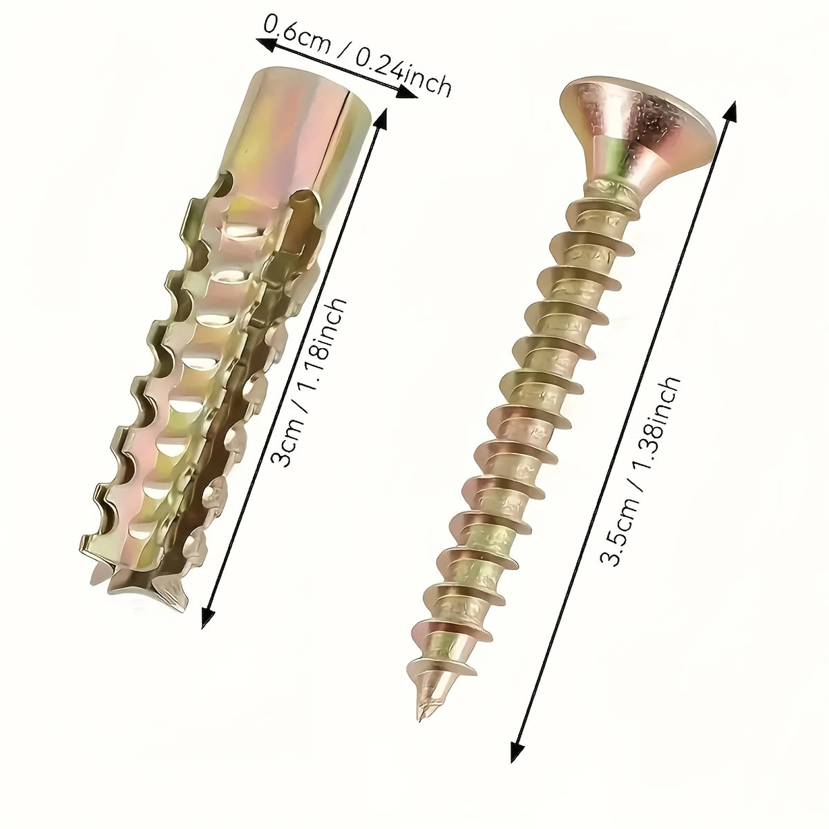 Iron Sawtooth Gecko Expansion Screws for Drywall (50-Pack)