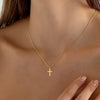14K Gold-Plated Cross Pendant Necklace