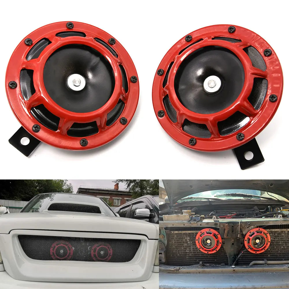 12V Super Loud Dual-Tone Air Horn Kit for Cars and Motorcycles