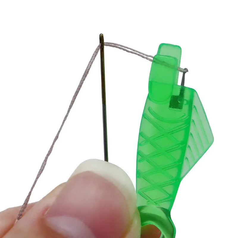 Compact Needle Threader for Hand and Machine Sewing