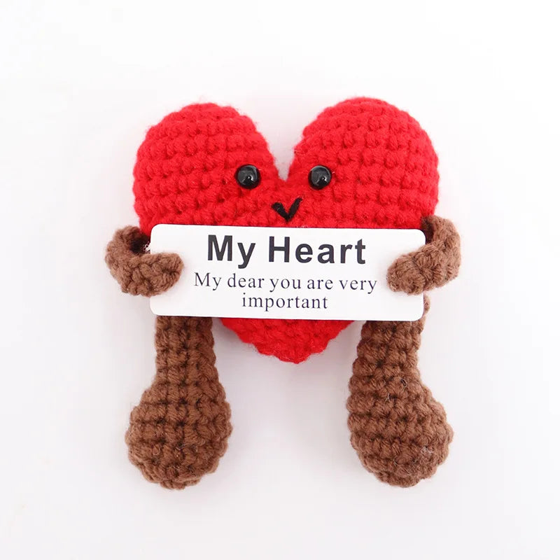 Handmade Wool Knit Potato Plush Doll with Inspirational Card
