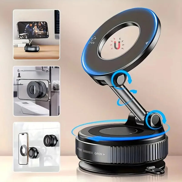 Support Magne Étangleable 360° pour Téléphone Voiture et Bureau