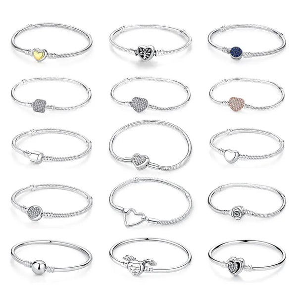 925er Sterling Silber Herz Charm Armband