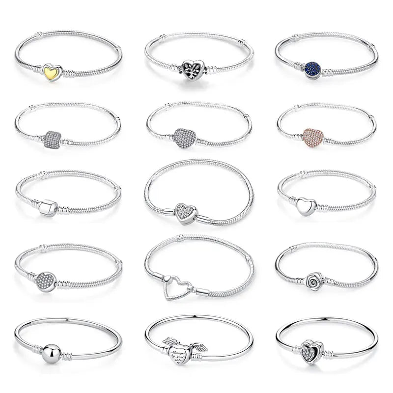 925 Sterling Silver Heart Charm Bracelet