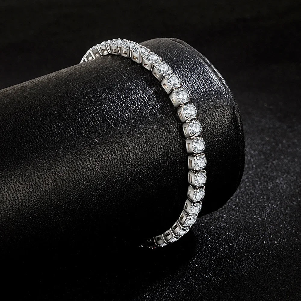 Sterling Silver Tennis Bracelet with Zircon Stones