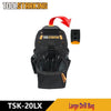 Toolstarking large drill bag featuring multiple pockets and a red pull tab